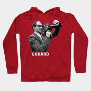 Jean Luc Godard with camera. Hoodie